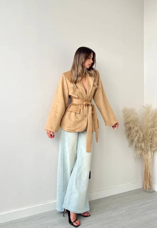 Casaco pêlo pêssego